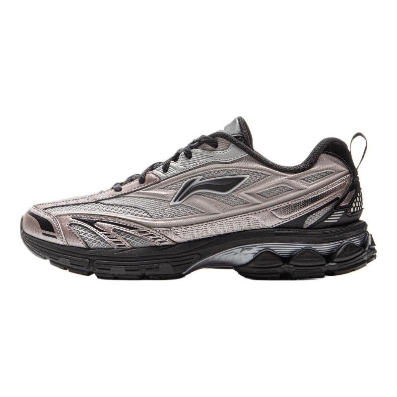 LiNing Fuyao 2.0 v2 men low-top running shoes gray silver cushion breathable supportive ARXV001-2 40