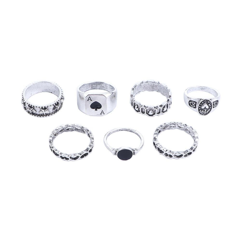 Personality Width Male Spades A Hip-hop Irregular Ring Men Finger Ring Korean Style Ring Punk Style