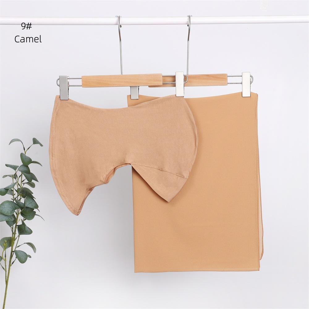 Elegant Elastic Instant Hijab Solid Color Chiffon Hijab Set Women's Modal Pullover Bandana Thin Breathable Soft Cozy Scarf