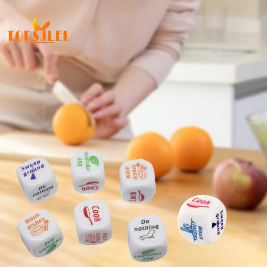 25MM Housework Dice - Fun Chore Assignment Game, Six-sided Patterned Rounded Corner, Cute Family Housework Dice