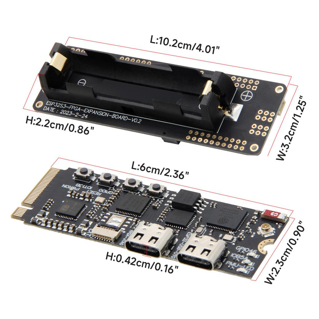 T-FPGA ESP32-S3 Development Board Module FPGA GW1NSR-LV4CQN48PC6/I5 Low Power Microcontroller Development Board
