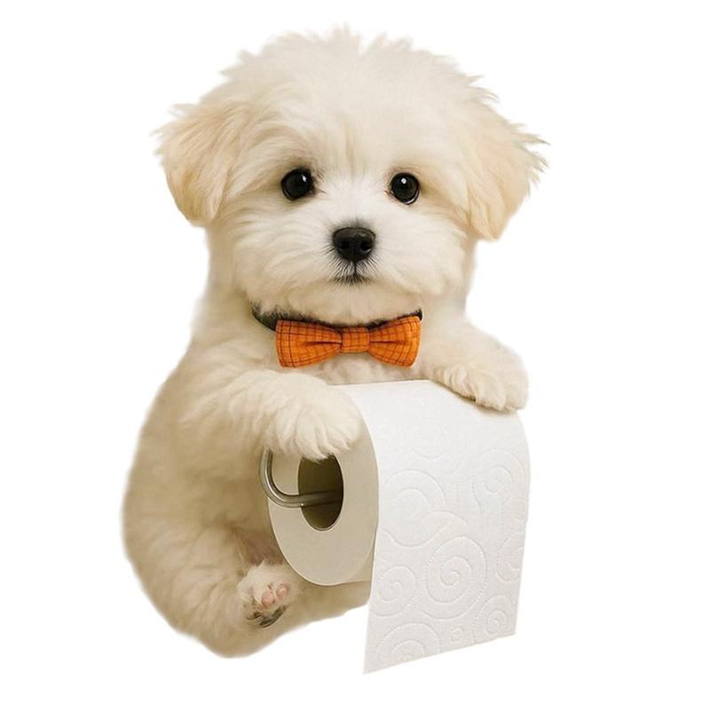 Cute Dog Shaped Paper Towel Holder Toilet Paper Holder Resin Decorative Pendant