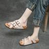 Fashion 3cm Weave Cow Suede Genuine Leather Shoes Flats Platform Wedge Summer Women Slip On Peep Toe Luxury Mary Jane Sandals