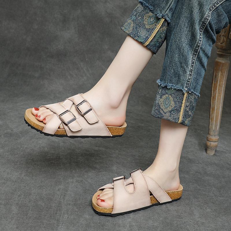 Fashion 3cm Weave Cow Suede Genuine Leather Shoes Flats Platform Wedge Summer Women Slip On Peep Toe Luxury Mary Jane Sandals