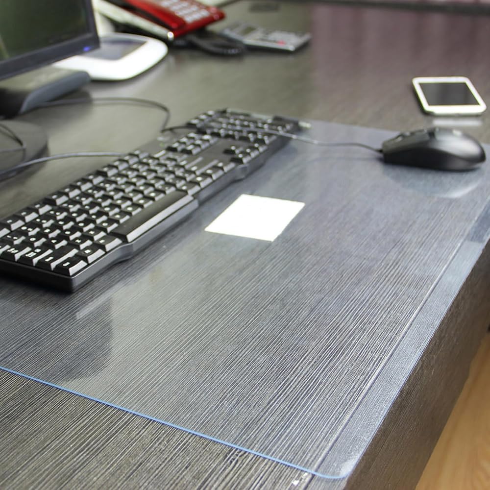 YAHUO Office Supplies PVC Desk Mat, Transparent Table Mat, Vinyl Mat, 1mm Thick, for Study Desks