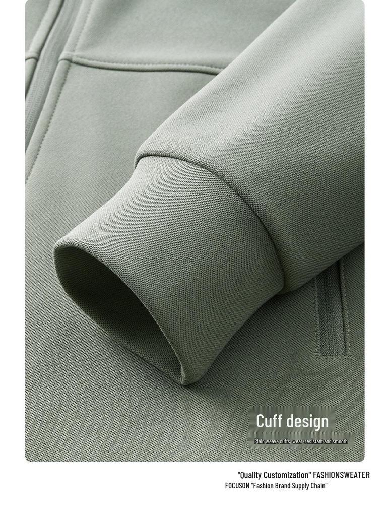 Custom Embroidered Stand Collar Hoodie Jacket: Business Workwear & Group Uniform with Logo Printing