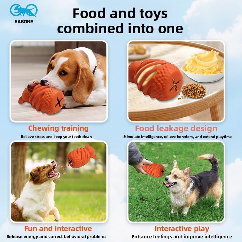 Non-Toxic Pet Chewing Pet Toy Leakage Molars Cleaning Training Teeth Dog Rubber Toy Dog Products Outdoor Interactive Diy Small Animals
