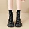 Women's 2025 new autumn and winter heel thick-soled velvet leather shoes short boots children's shoes