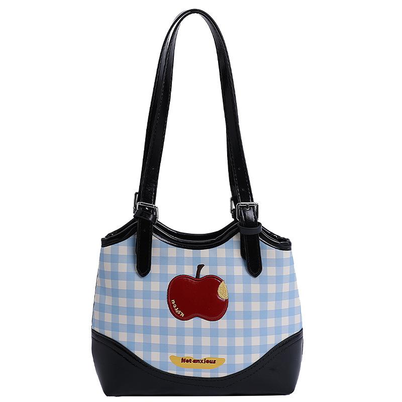 Cute apple shoulder bag women's summer new student class commute leisure armpit bag