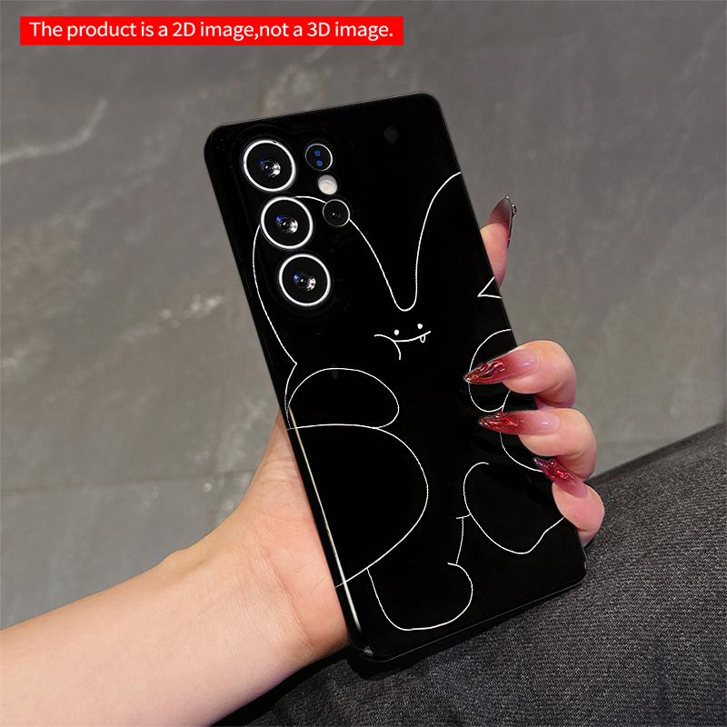 2DFlat Samsung phone case Cute Bunny Outline Design Applicable to Galaxy S23 S24 S25ULTRA S26 A12 A14 A15 A16 A54 A55