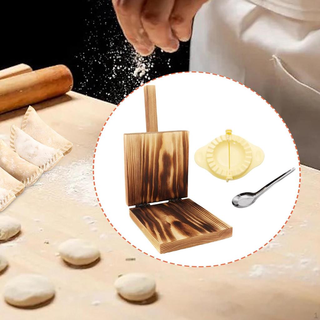 Dumpling Kit, for, Manual Kitchen Tool, Wooden for Dumplings, Corn Tortillas