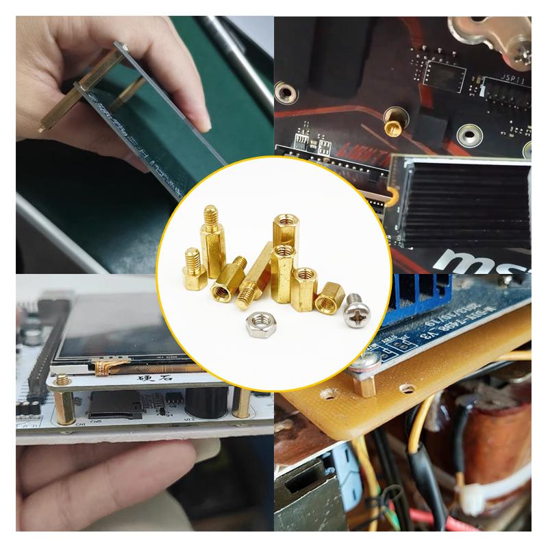 Male Female Hex Brass Standoff Spacer Kit M2M2.5 M3 M4 Brass Round Standoff with 304 Screw and Hex Nut pcb motherboard standoff