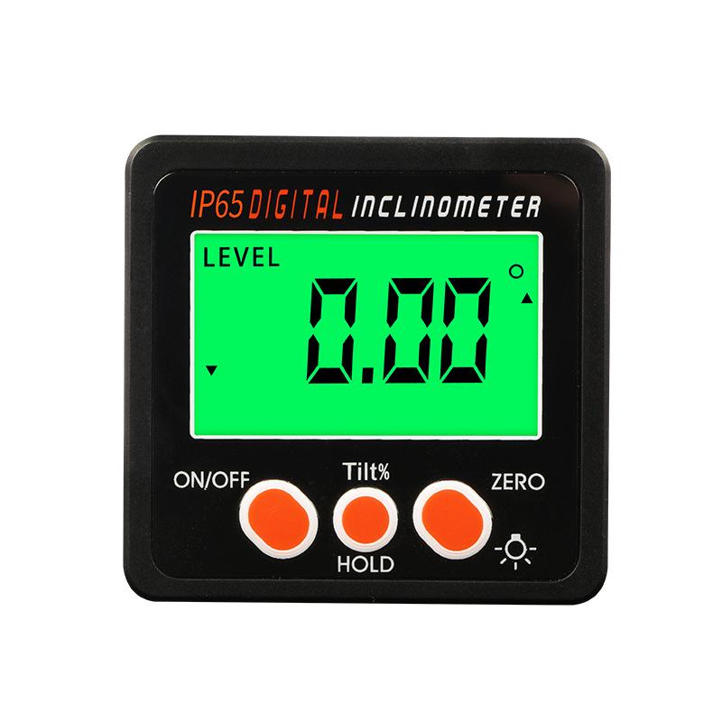 Digital Inclinometer with Strong Magnet and Angle Measuring Ruler Red 2-Button (Green Light)