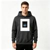 Men's Pullover Hoodie, Anime Blue Glowing Eye Print Casual Long Sleeve Hooded Sweatshirt
