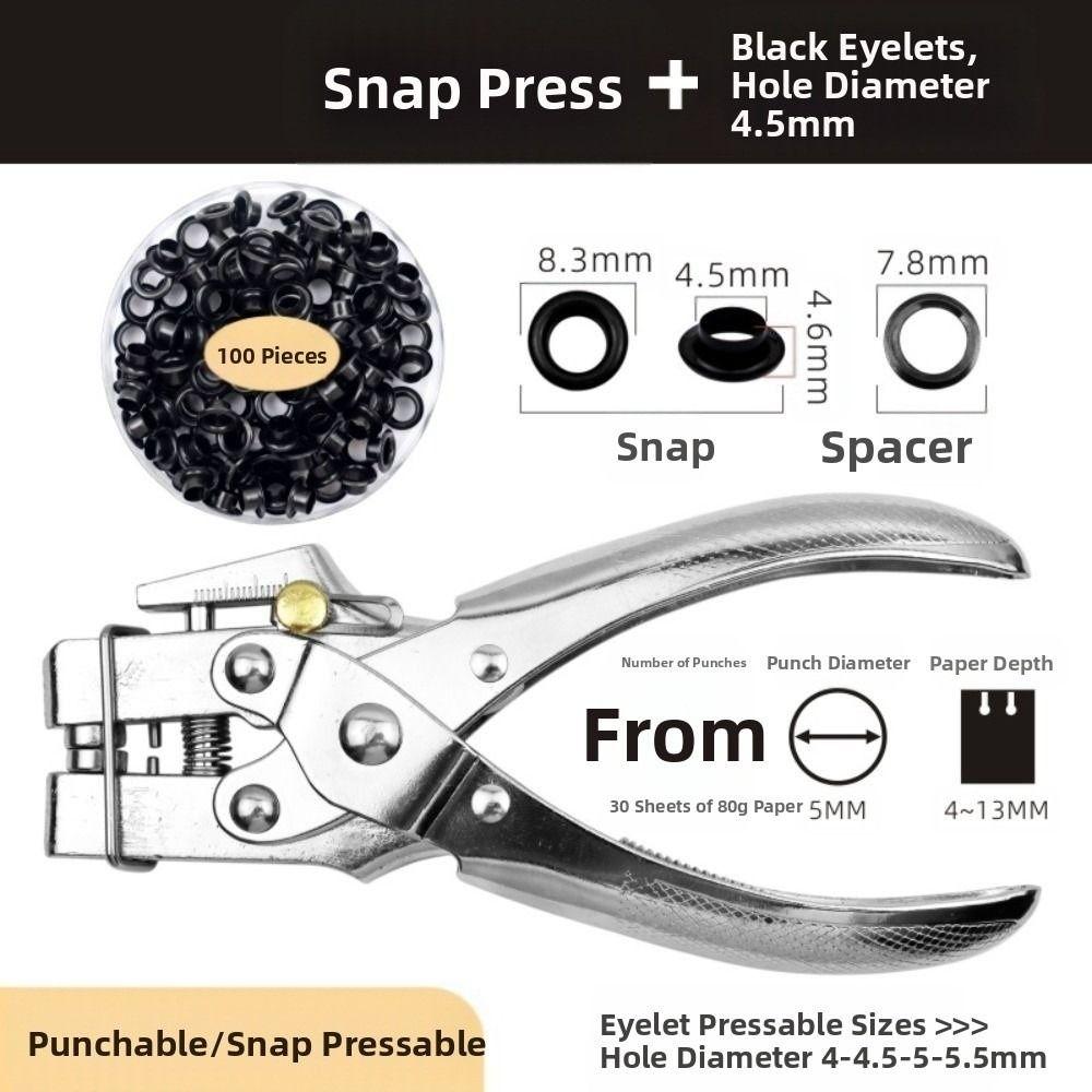Labor-saving Eyelet Hole Punch Pliers Kit  for Bookbinding, Leather & Fabric