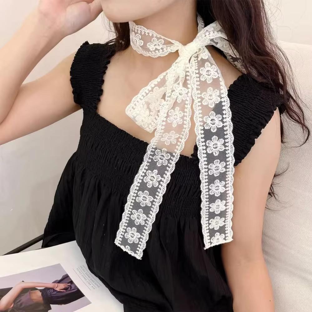 2024 Women Harajuku Cotton Scarves Y2k Black Grey Stripe Long Scarves 180cm Thin Long Decorative Neckerchief Fashion Streetwear