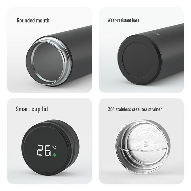 HAERS 480ml Smart Digital Display Insulated Tumbler