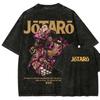 JoJos Bizarre Adventure Washed Tshirt  Summer Sleeve Jiu Tiao Chengtaro Graphic  Cotton Fashion Streetwear YK Shirt