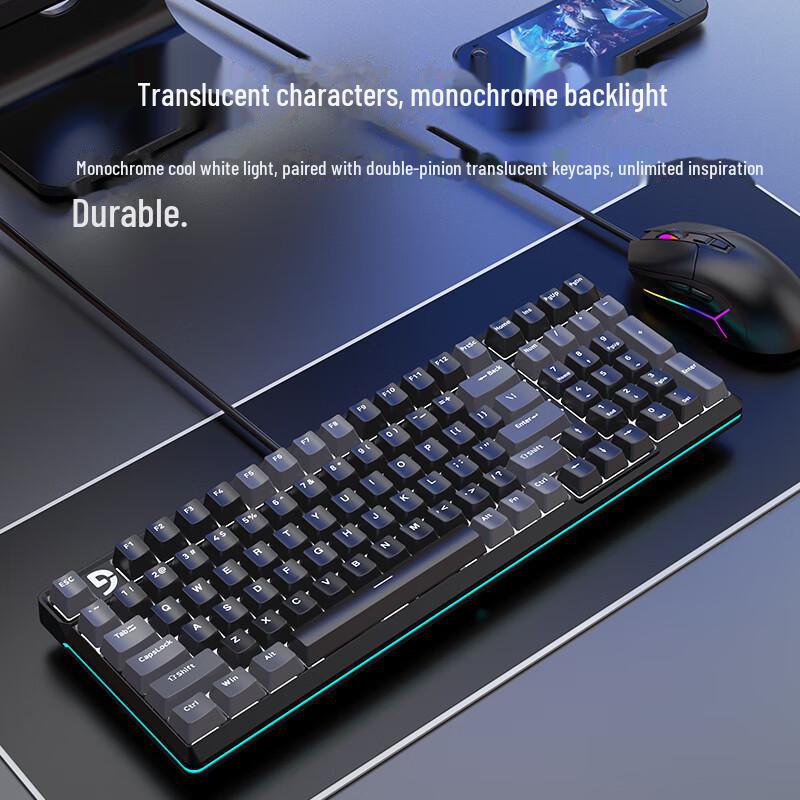 Fuller K99 Kabelová mechanická herní klávesnice: Univerzální klávesnice s 99 klávesami pro stolní počítače, notebooky, kancelář, e-sporty a internetové kavárny.
