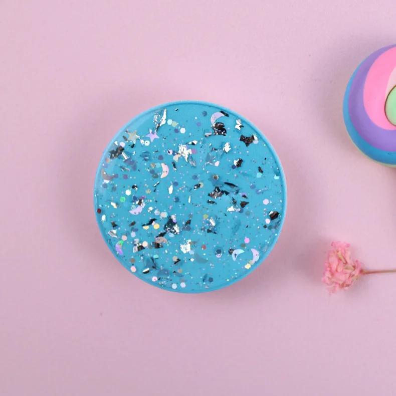 Pop Grip 3D Finger Phone Stand Grips Sockets Starry Sky Glitter Glue Mobile Phone and Tablet Lazy Holder For iPhone Samsung