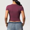 Double-Sided Nylon Tight Quick-Drying Exercise Short Sleeves T-shirt Pilates Tops Running Workout Clothes Yoga Clothes Short Sleeve Women