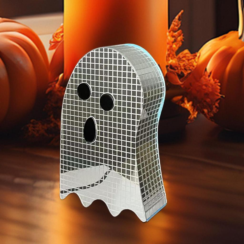 Halloween Ghost Decorations Halloween Acrylic Mirror Disco Ghost Decor Reflective Figurines For Holiday Indoor Kitchen Bar