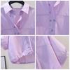 Camicia Casual Estiva in Cotone a Maniche Corte con Colletto e Chiusura a Bottoni