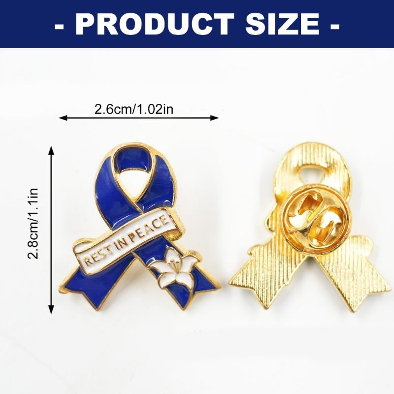 Rest in Peace Ribbon LilyBrooch Lightweight Design Corsage Pin Gift Giving Anniversary Celebrations Secure Fastening