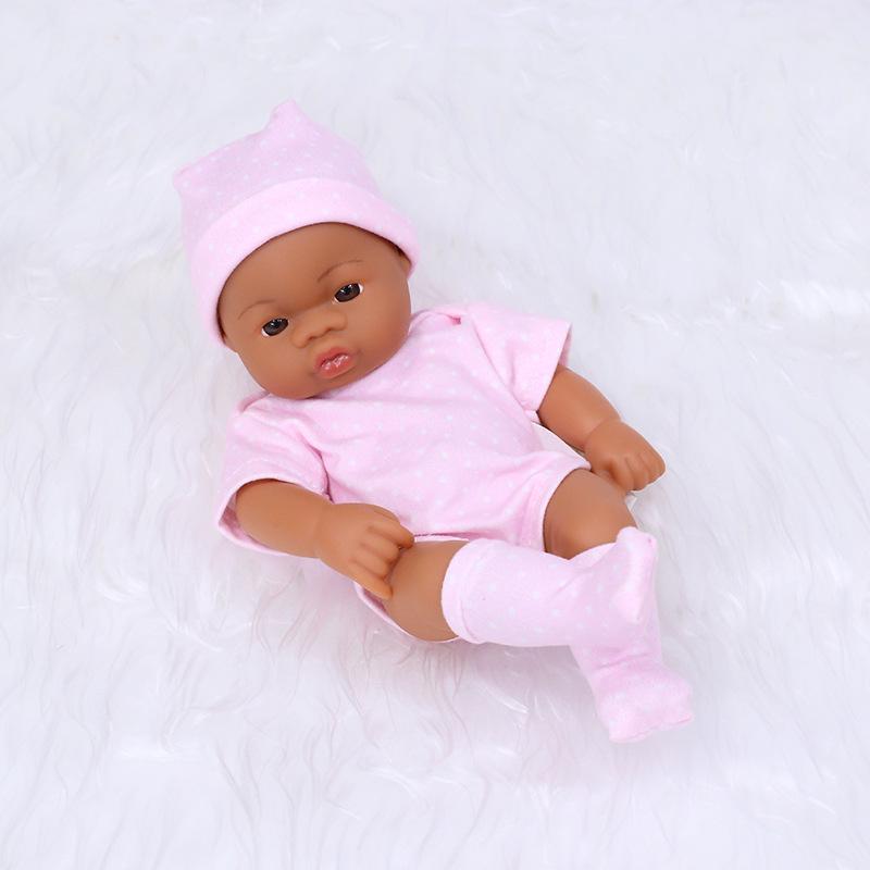7-Inch Mini African American Baby Doll - Black Soft Vinyl Children's Toy