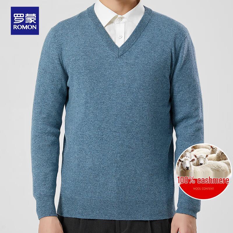 ROMON Men's 100% Pure Cashmere V-Neck Sweater