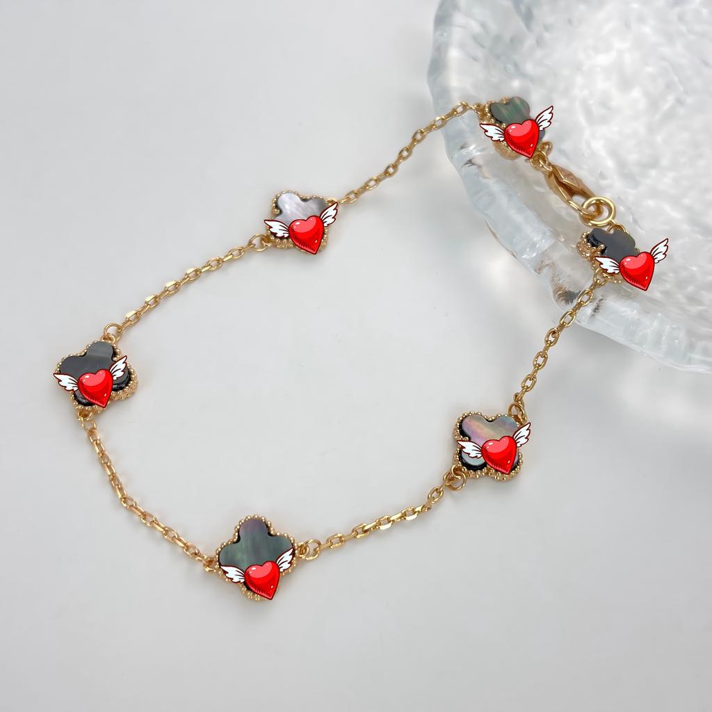 Original S925 Sterling Silver 18K Gold Plated Four-Leaf Clover Bracelet Six-flower Can Request Van the Catalog Cleef From Seller