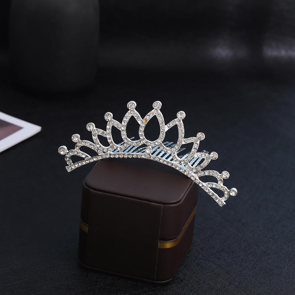 Children's Rhinestone and Pearl Hair Comb Crown for Weddings and Photo Shoots