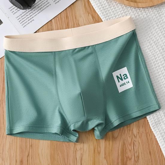 Men Boxer Underwear Elastic Mid-Waist Design Breathable Shorts Briefs Patchwork Color U-Convex Smooth Wiring