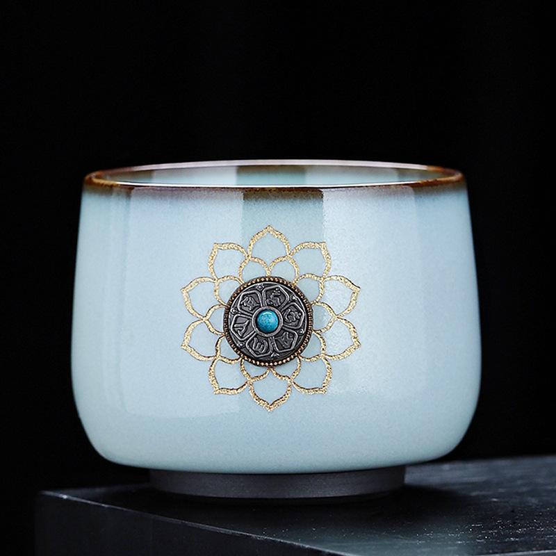 Ru Iron Body Tianqing Jun Porcelain Master Kung Fu Tea Set Official Kiln Tasting Cup Ceramic Single Cu