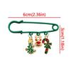 Fashion Christmas Dangle Safety Pin Enamel Alloy Christmas Decor Brooch Pin Cartoon Rust-proof Reindeer Tree Charm Brooch