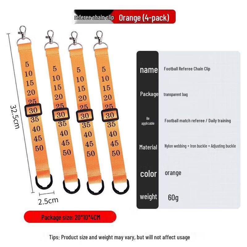 

WEZHO Football Referee Numbered Armband & Chain Clip Set