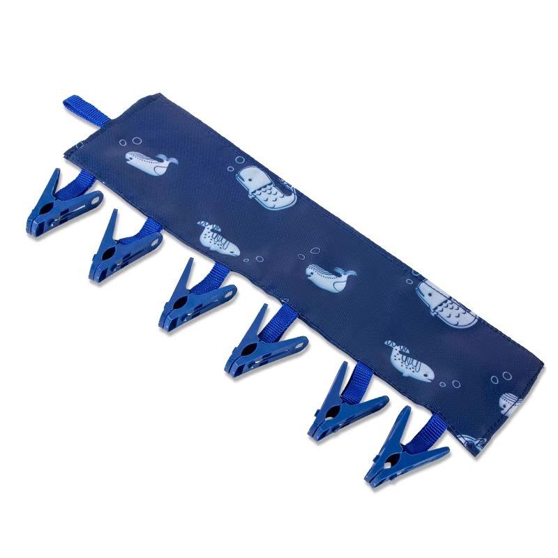 

Take It Out to Play! Foldable Portable Fabric Hanger with Clips for Travel & Business Trips - Compact Clothes Drying Solution.