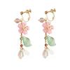 Cute Cat Bunny Butterfly Asymmetric Ear Clips No Piercing Pink Sakura Sweet Kawaii Ear Jewelry For Women