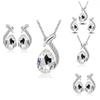 Austrian Crystal Jewelry Sets With Elegant Peacocks Drop Earrings And Necklace Featuring White Alloy Materials