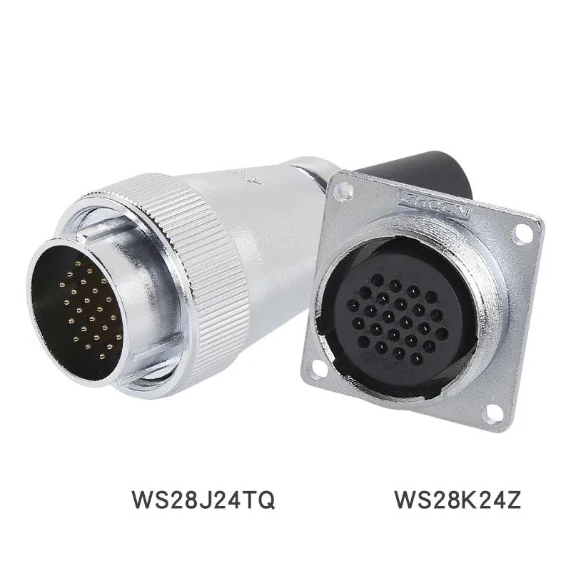 ZHQCN WS28 TQ/Z Industry Automotive Aviation Connector M28 2 3 4 7 10 12 16 17 20 24 26 Pin Panel Mount Male Plug Female Socket