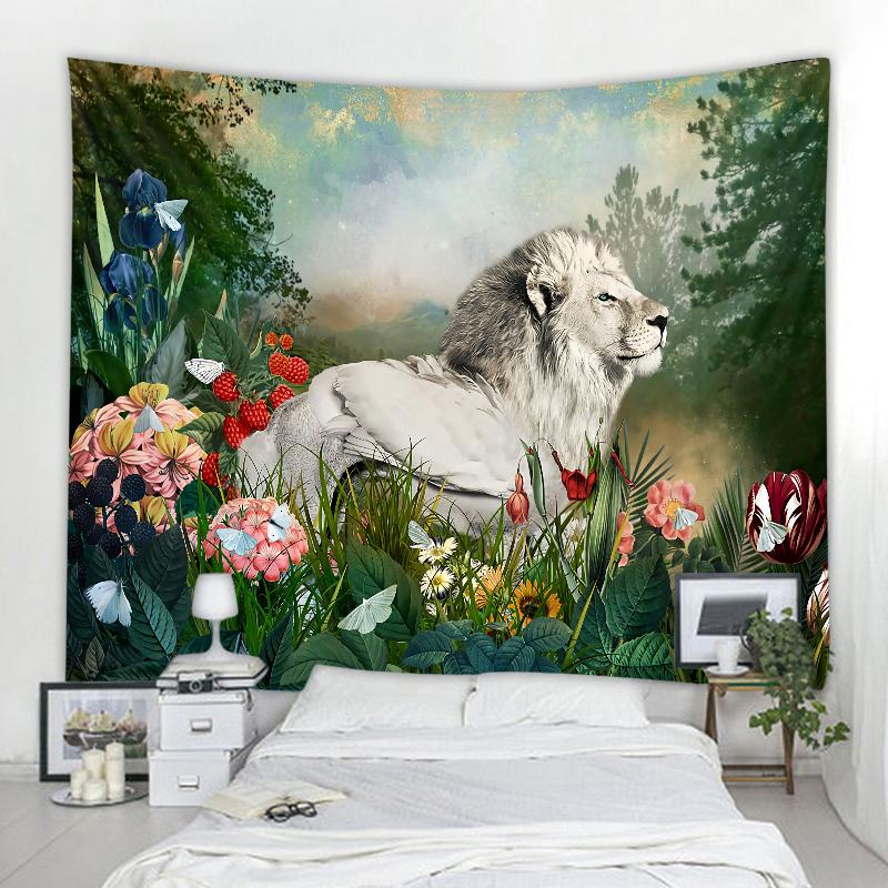 3D Фэнтезийный гобелен со львом — фото 4