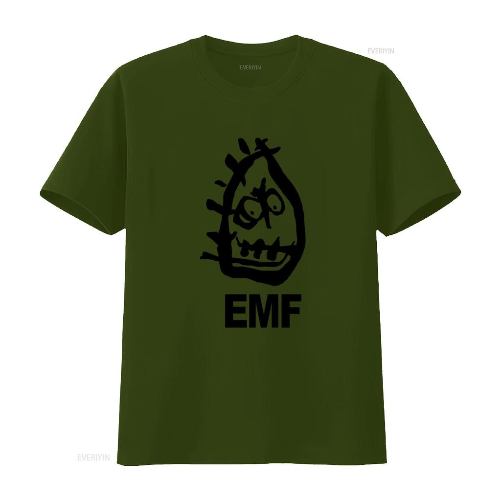 Rare EMF Alternative Rock Band Concert Tour Print T Shirt Vintage Washed Unisex Comfortable Streetwear Versatile