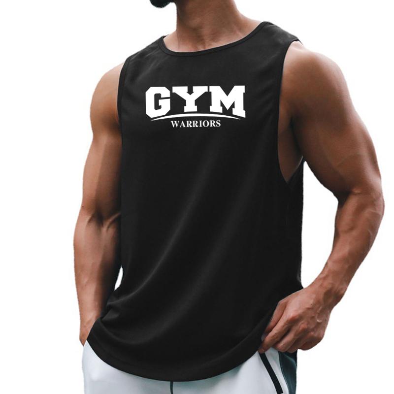 Muscleguys Men's Running Vests Summer Gym Warriors Tank Tops Fitness Clothing Quick-drying Loose Bodybuilding Basketball Sleeveless Shirts