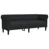 2 Piece Sofa Set Black Fabric