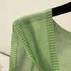 Candy Color Lace-up Ribbed Trim Knitting Shawl Women Summer Sunscreen Ultra-thin Fake Collar Cape