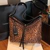 Autumn and winter new leopard print shoulder armpit bag women's retro high-end sense large-capacity portable tote bag