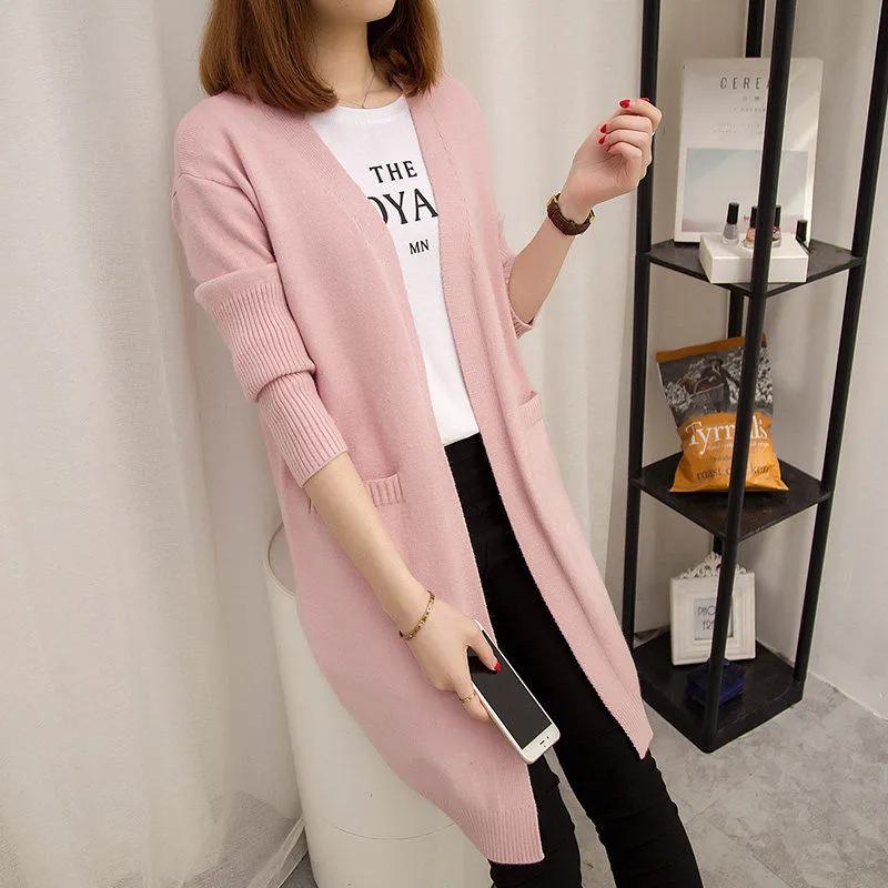 Autumn Winter Knitted Sweater Women Long Cardigan Korean Fashion Female Cardigans Long Sleeve Women Coat Jacket Ladies Outerwear