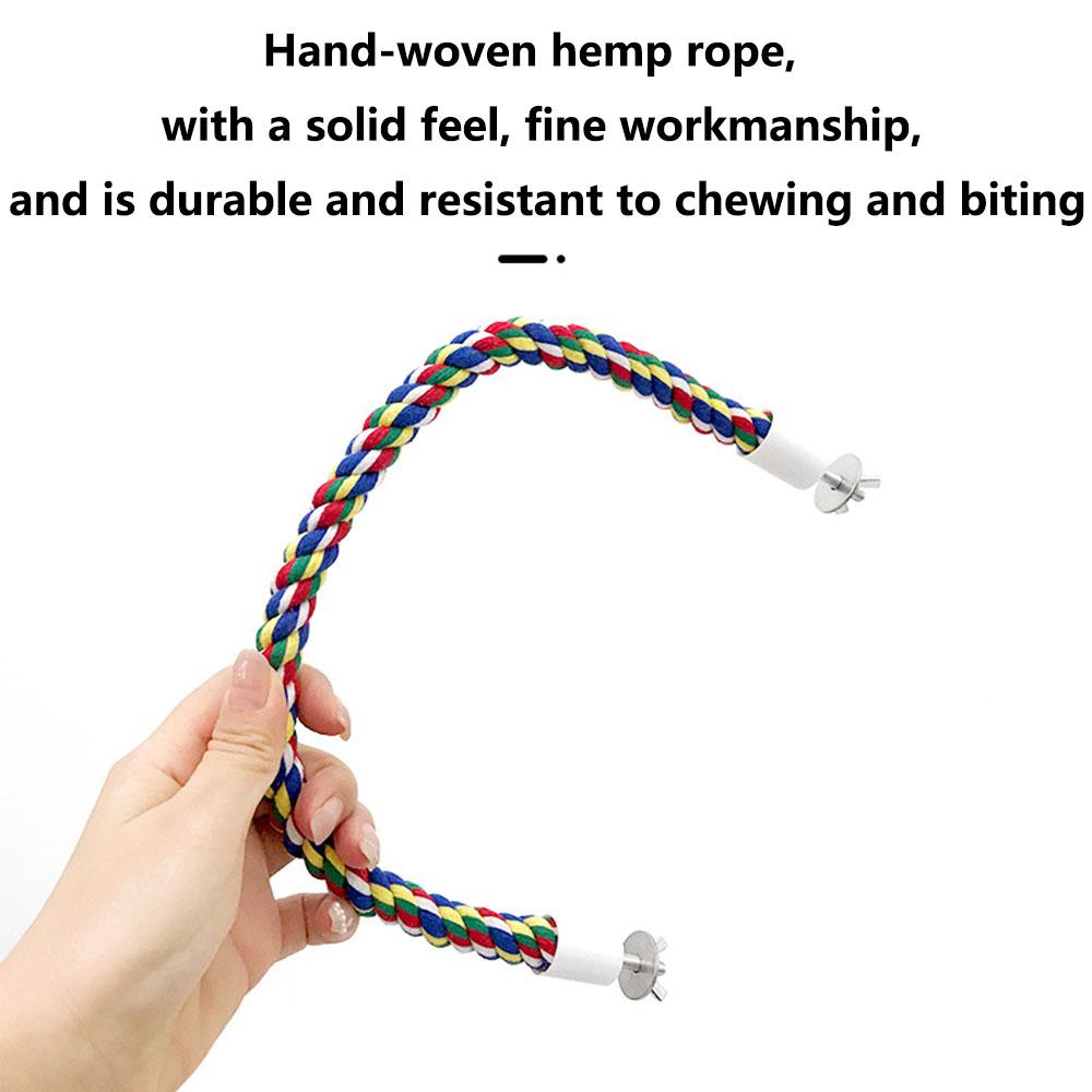Flexible Spiral Bird Rope Perch Colorful Bendable Cotton Climbing Rope Stand Toy for Parrots, Budgies, Cockatiels, Cage Accessories