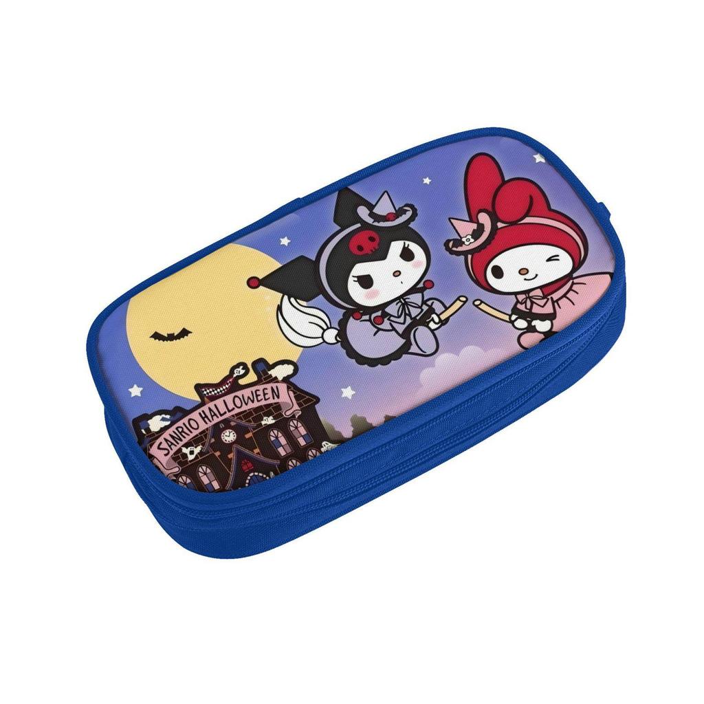 Kuromi Blue Double-Layer Pencil Case for School Students - Creative Stationery Box for Boys and Girls