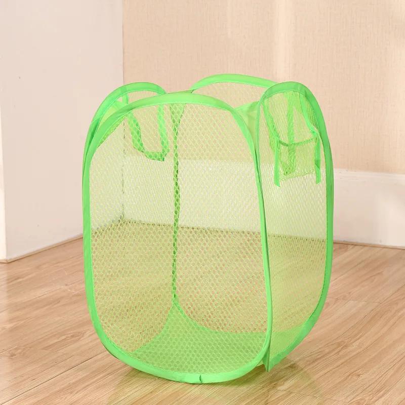 Foldable Mesh Clothes Dirty Clothes Basket Household Mesh Dirty Clothes Basket Storage Basket Storage Bucket Laundry Baske